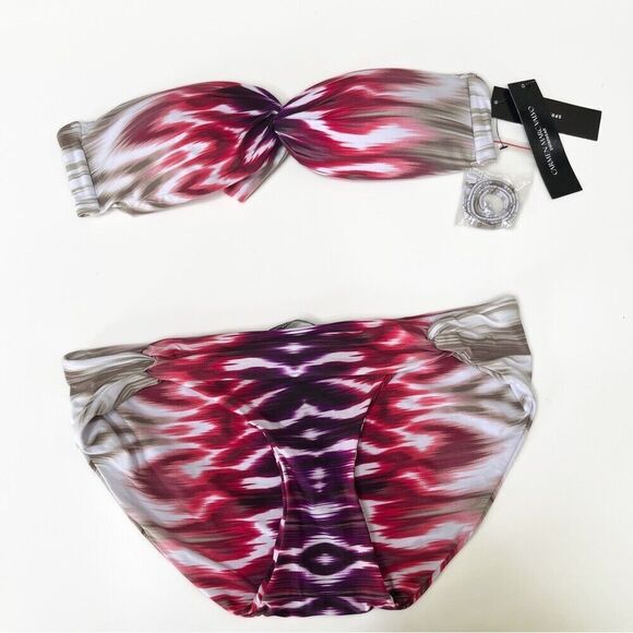 Carmen Marc Valvo Small Large Swim Set 2 Piece Swimwear Bandeau Bikini Bottoms - Picture 2 of 12